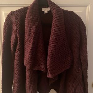 LOFT burgundy cardigan XSP XS petite